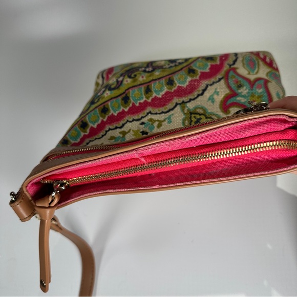 Spartina 449 Paisley Crossbody Canvas Leather Bag - Picture 11 of 15